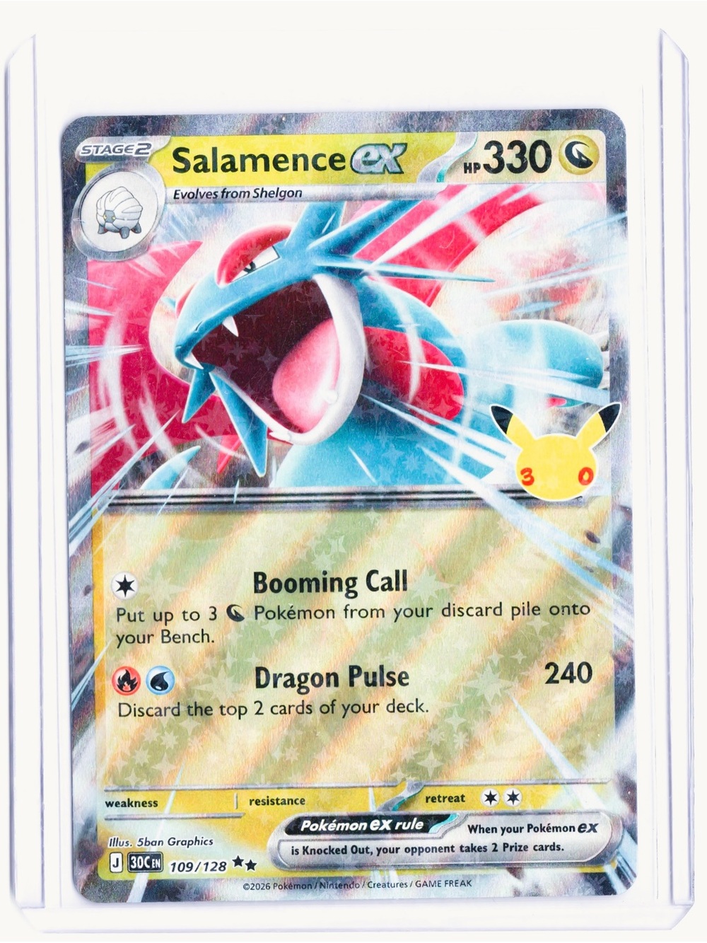 Salamence EX 109/128 30th Celebration ( Stamped ) NM Pokemon Trading Card